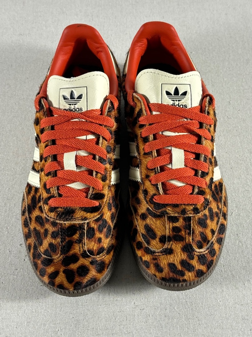 Adidas Samba OG Preloved Red Leopard Pony Hair Sneakers Women's 6.5